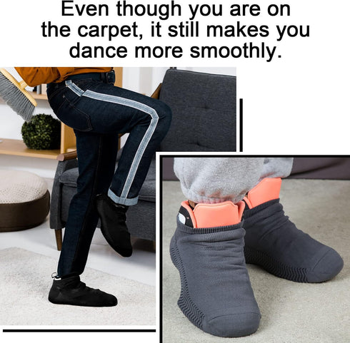 SATINIOR 4 Pairs Over Sneaker Dance Shoe Socks Dance Shoe Covers Ballroom Dancing Socks...